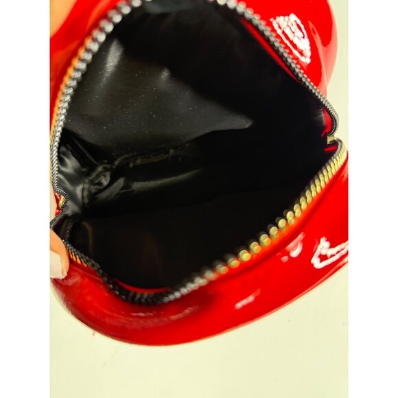 Red Patent Mini Backpack With Bow Accent & Adjustable Straps - Picture 4 of 5